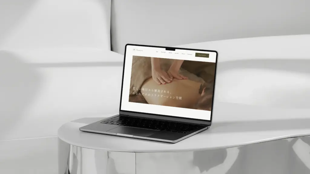 サロン様のwebサイトデザインのモックアップ